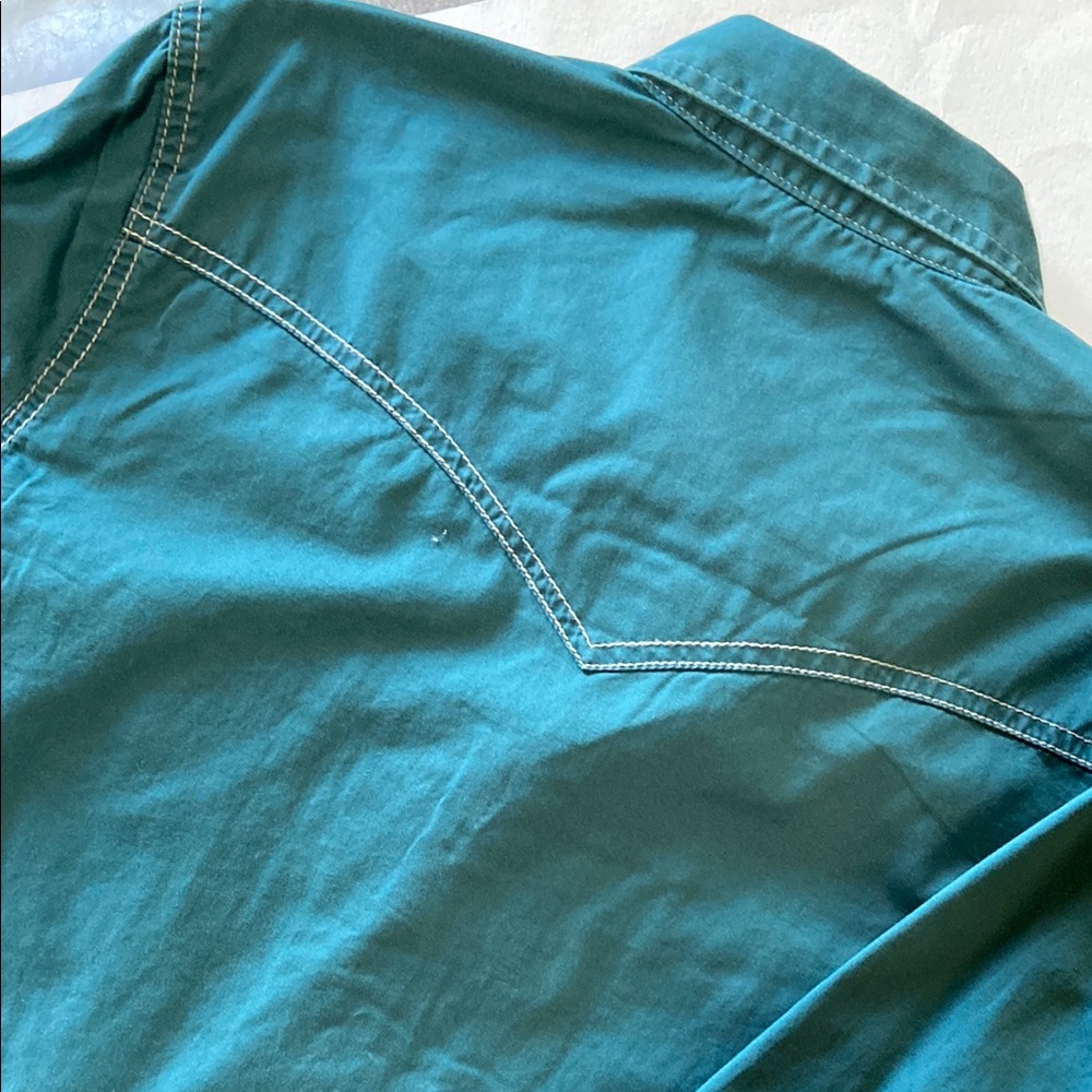 Wrangler Men's Teal Western Shirt - Size Small NWT - Picture 7 of 9